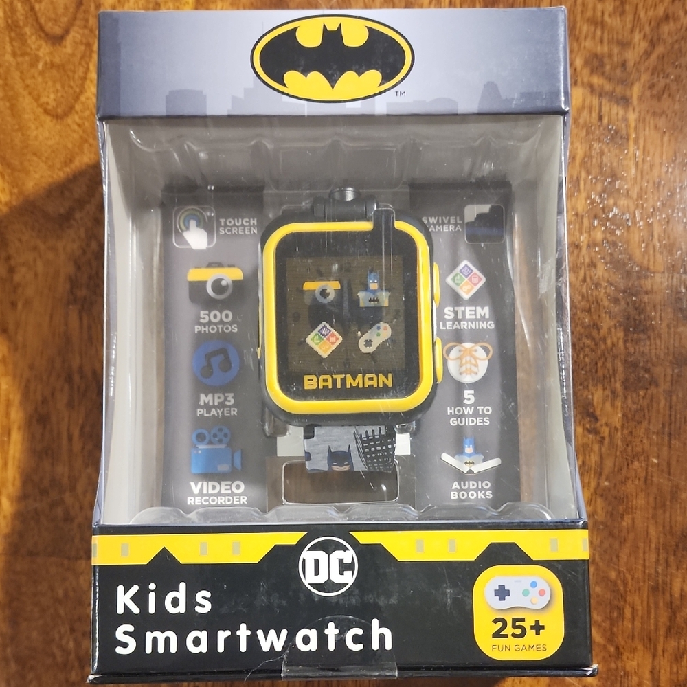 DC Batman Kids Smartwatch with Yellow Accents
